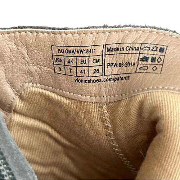 Vionic Paloma suede wedge bootie sz 9 gray beige - Picture 8 of 10